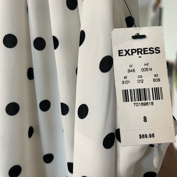 Express Black and White Polka Dot Dress - Picture 3 of 5
